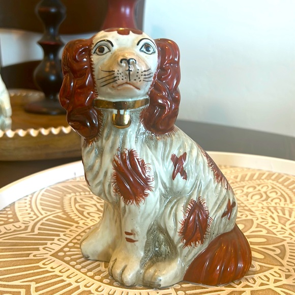 Antique Pair Victorian English Staffordshire Dogs - Picture 4 of 17